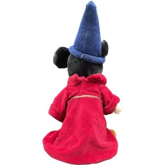 Disney Sorcerers Apprentice Mickey Mouse Plush Toy In Red Robe & Wizard Hat 17" - Picture 3 of 7